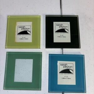 Home Collection Glass Coasters - Green, Black, Blue, Yellow